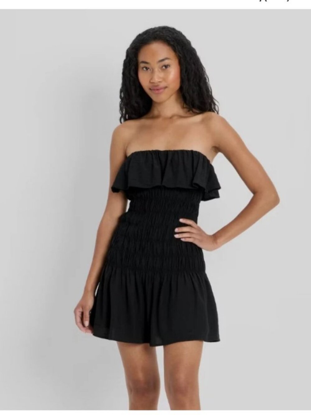 NWT Black Drop Waist Ruffle Mini Dress Size 3X